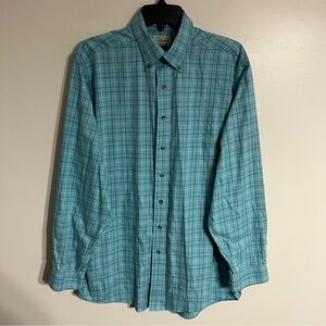 L.L. Bean Size Medium Tall Traditional Fit Wrinkle Free‎ Plaid Button Down Shirt